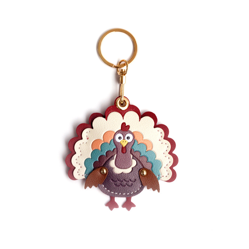 Turkey leather pendant keychain