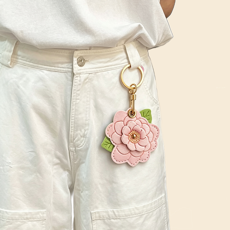 High Beauty Camellia Access Card Set Keychain