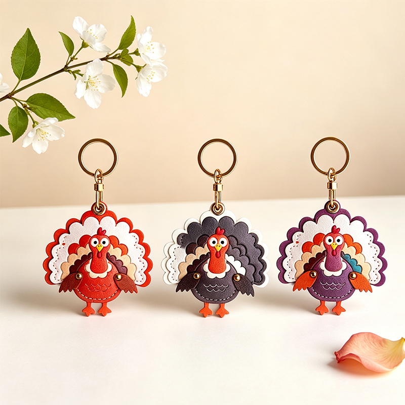 Turkey leather pendant keychain