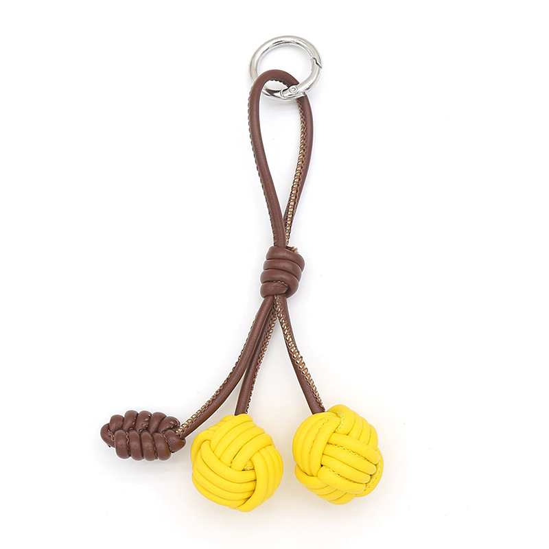 DIY contrasting color MIU series woven cherry PU leather double spherical bag