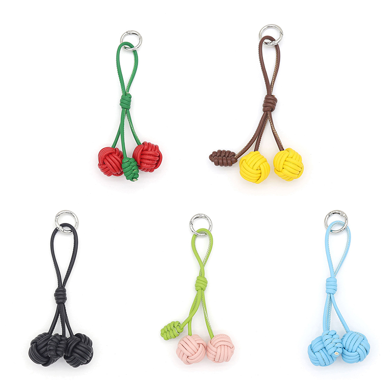 DIY contrasting color MIU series woven cherry PU leather double spherical bag